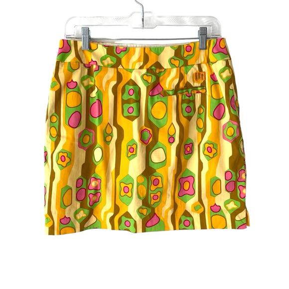 Loudmouth Sock It To Me Retro Yellow Skort Golf Mini Skirt size 6 - Picture 6 of 7